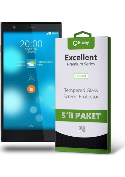 Vestel Venüs 5.0X Temperli Ekran Koruyucu Kırılmaz Cam Ekonomik 5'li Paket Şeffaf fiyatları