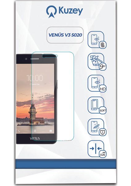 Vestel Venüs V3 5020 Temperli Ekran Koruyucu Kırılmaz Cam Şeffaf fiyatları