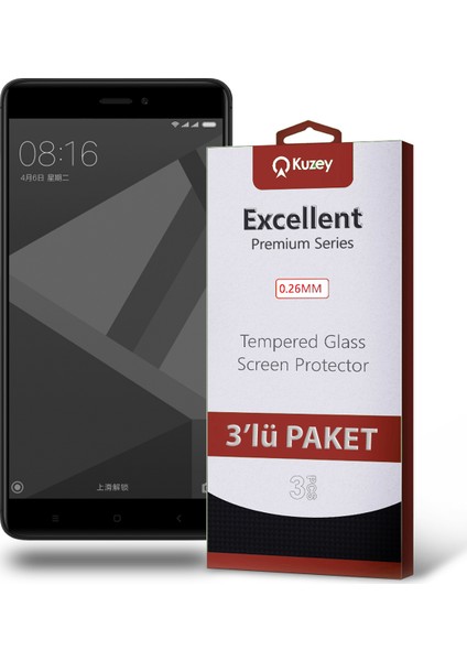 Xiaomi Redmi Note 4x Temperli Ekran Koruyucu Kırılmaz Cam Ekonomik 3'lü Paket Şeffaf fiyatları