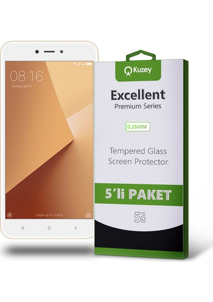 Xiaomi Redmi Y1 Lite Temperli Ekran Koruyucu Kırılmaz Cam Ekonomik 5'li Paket Şeffaf fiyatları