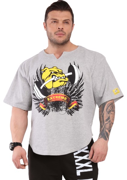 Oversize Antrenman Tişörtü Kalın Cardio Rag Top Big Sam 3208