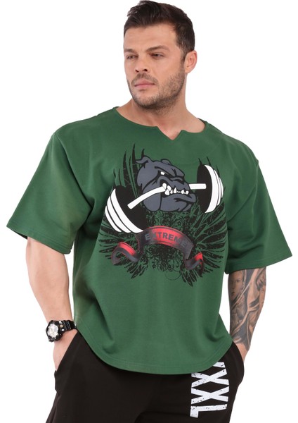 Oversize Antrenman Tişörtü Kalın Cardio Rag Top Big Sam 3210