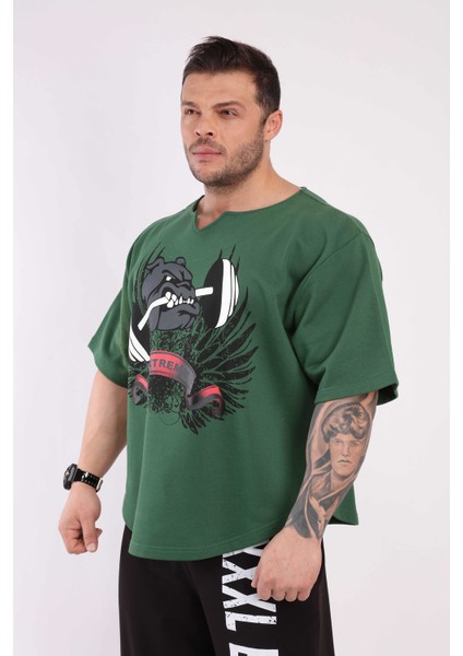 Oversize Antrenman Tişörtü Kalın Cardio Rag Top Big Sam 3210 modelleri