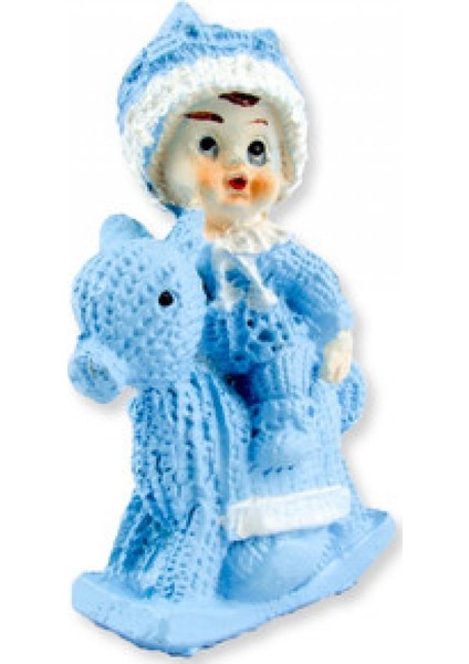 20 Adet Bebek Atın Üstünde Mavi Pk1