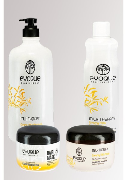 Milk Therapy 1000 ml + Evoque Milk Thrapy Krem 400 ml + Evoque Thrapy Mask+Hair Mask