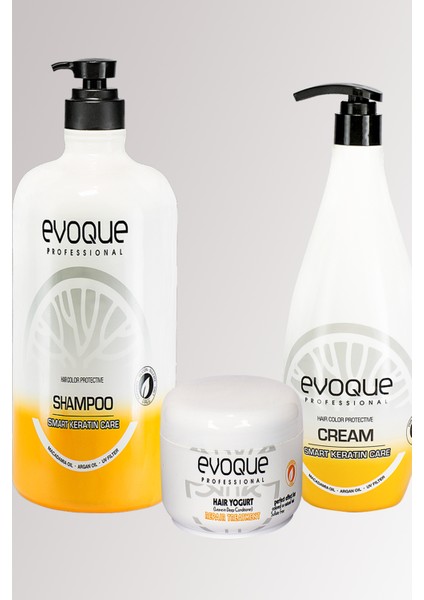 Smart Keratin Şampuan 2800 ml +Evoque Keratin Krem 1000 ml +Yogurtmask