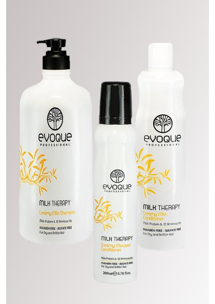 Milk Therapy 1000 ml + Evoque Milk Thrapy Krem 400 ml +Bakım Köpük 200 ml