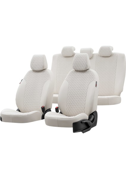 Nissan Qashqai+2 (7 Kişi) 2007-2014 Özel Üretim Koltuk Kılıfı Amsterdam Design Tay Tüyü Fildişi