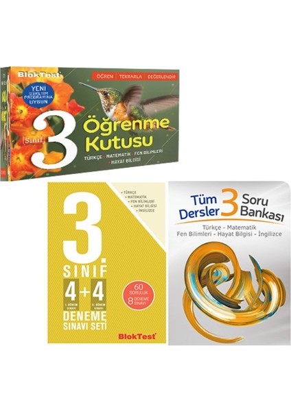 3. Sınıf Öğrenme Kutusu Bloktest 3.sınıf 4+4 Deneme + Bilgiküpü 3. Sınıf Tüm Dersler Soru Bankası Seti