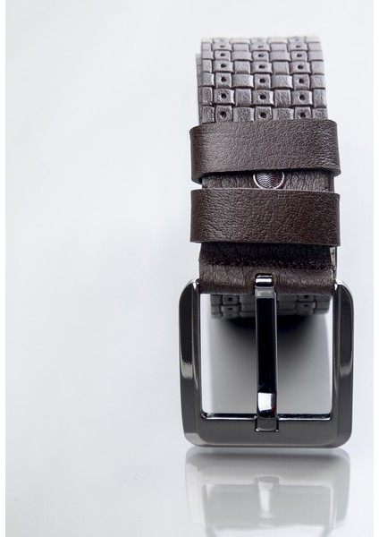 Erkek Kahverengi Hakiki Deri Kot Pantolon Kemeri