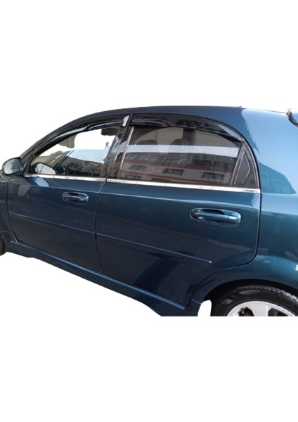 Blue Chevrolet Lacetti Hb ( 2004-2011 ) Krom Cam Çıtası Paslanmaz Çelik 4 Parça Blue-Oto