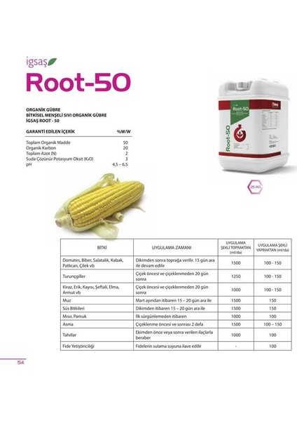 Root-50 Bitkisel Menşeli Sıvı Organik Gübre -25 kg