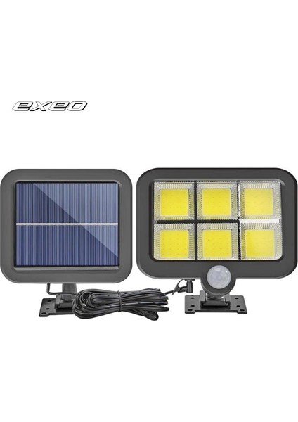 120 Cob LED Solar Panel Güneş Enerjili 3 Mod Duvar Lambası