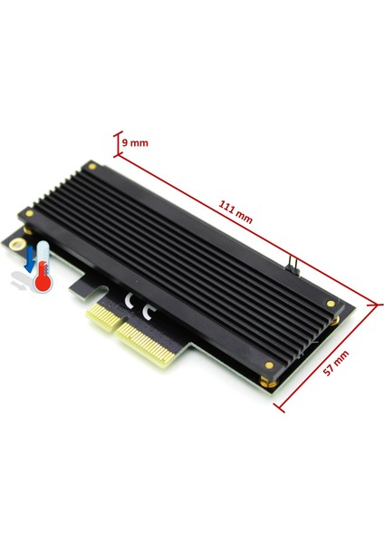 M.2 NVMe (M-Key) to PCI-e 3.0 X4 Alüminyum Soğutuculu Dönüştürücü Çevirici Adaptör