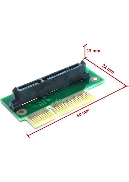 PCI-e X4 to 90 Derece 7+15 Pin SATA Dönüştürücü Adaptör Kart