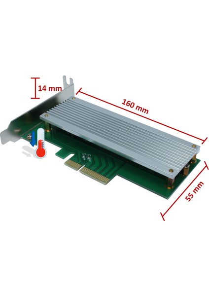 2013-2015 MacBook SSD to PCIe x4 Soğutuculu Çevirici Dönüştürücü Adaptör Kart