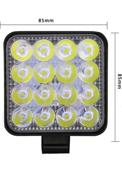 Arsvision 16 LED Kare (4 Adet) Off Road Iş Makinası Çalışma Lambası Sis Farı