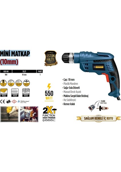 100 Mini Matkap (10MM) 550W