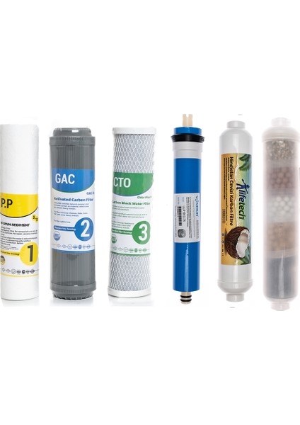 Su Arıtma Cihazı Açık Kasa Çift Karbonlu 6'lı Filtre Seti 10 Aşamalı Vontron Membranlı