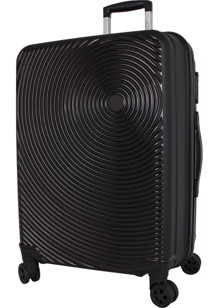 Samso Sert Silikon Kırılmaz Kabin Boy Valiz Siyah