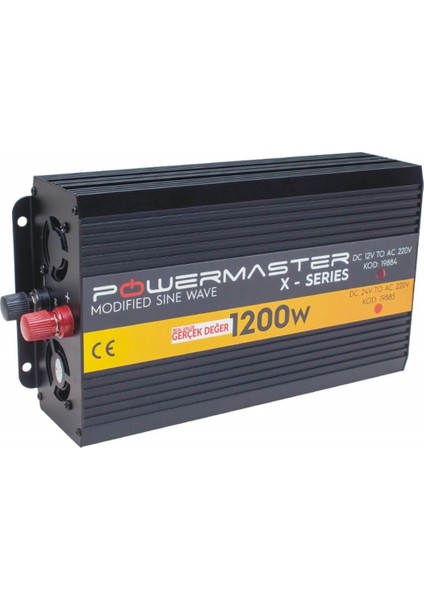 Pwr1200-12 Tek Digital Ekranlı 12 Volt 1200 Watt Modified Sinus İnverter