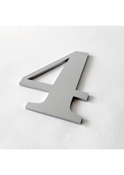 Yapışkanlı Metalik Gri Kapı Numarası 10 cm