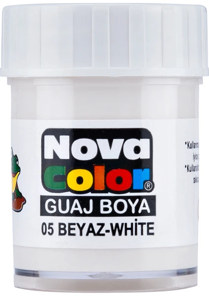 Nova Color Tek Renk Şişe Guaj Boya NC-107 Beyaz