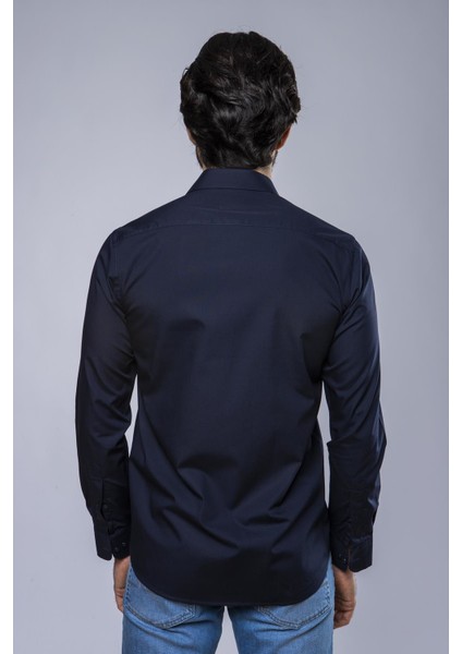 Slim Fit Uzun Kollu Erkek Gömlek 360-DB09