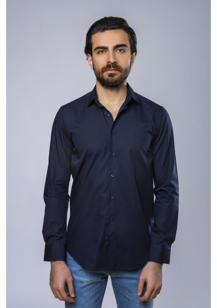 Slim Fit Uzun Kollu Erkek Gömlek 360-DB09