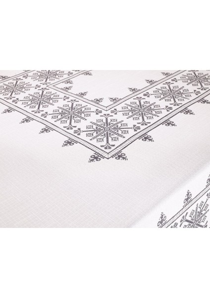 Kanaviçe Baskılı Sultan Masa Örtüsü Silver fiyatları