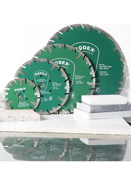 RRS180 Kanallı Turbo Elmas Kesme Diski Mermer, Tuğla, Granit, Taş 180mm