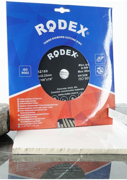 RRZ180 Uzatılmış Segment Turbo Elmas Beton, Tuğla, Granit Kesme Diski 180mm