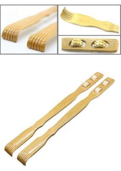 2 Adet 46 cm Bambu Sırt Kaşıyıcı