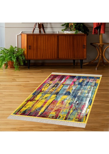 Batik Desenli Renk Geçişli Dijital Baskı Yıkanabilir Kaymaz Taban Salon Halısı ve Yolluk
