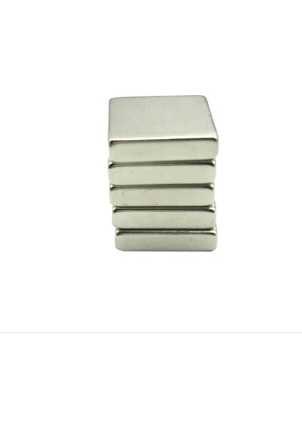 2 Adet 20 x 20 x 5 mm Dikdörgen Neodyum Mıknatıs Boy 20 mm En 20 mm Kl. 5 mm