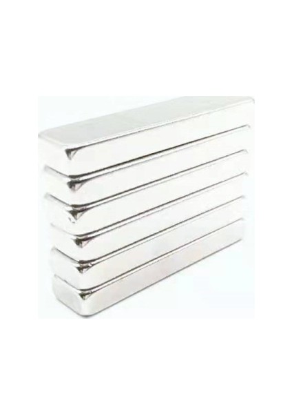 4 Adet 40 x 10 x 5 mm Dikdörtgen Neodyum Mıknatıs Boy 40 mm En 10 mm Kl. 5 mm
