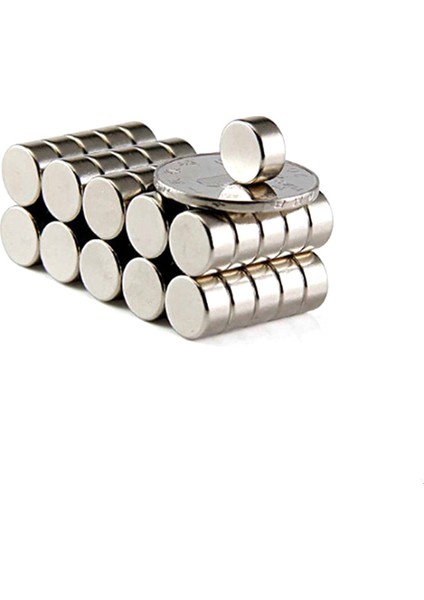 25 Adet 10 x 5 mm Yuvarlak Güçlü Neodyum Mıknatıs Çap 10 mm Kalınlık 5 mm