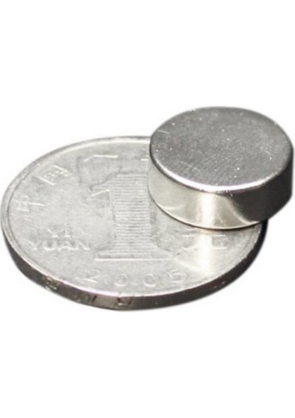 5 Adet 15 x 5 mm Yuvarlak Güçlü Neodyum Mıknatıs Çap 15 mm Kalınlık 5 mm