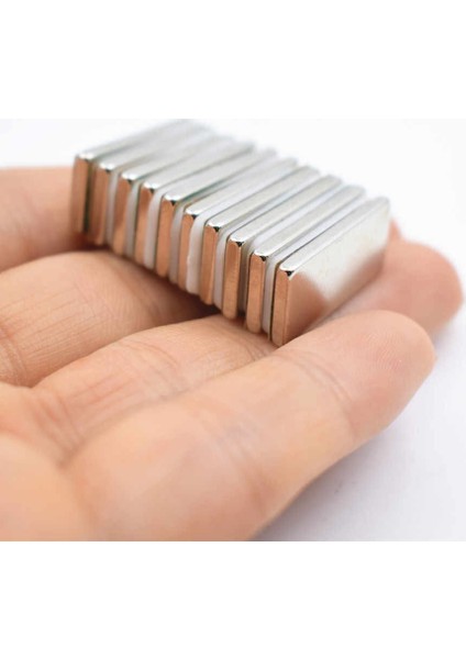 Dikdörtgen Neodyum Mıknatıs 20x10x1,5 mm (10 Adet Set)