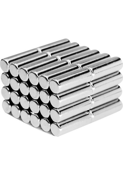 10 Adet 5 x 15 mm Yuvarlak Güçlü Neodyum Mıknatıs Çap 5 mm Kalınlık 15 mm
