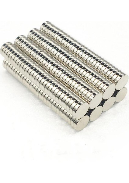 50 Adet 8 x 2 mm Yuvarlak Güçlü Neodyum Mıknatıs Çap 8 mm Kalınlık 2 mm
