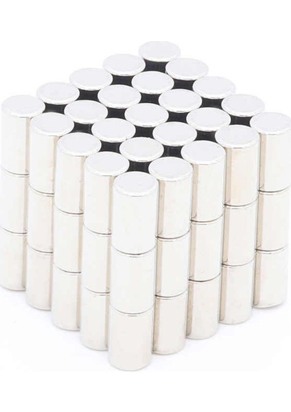 30 Adet 5 x 8 mm Yuvarlak Güçlü Neodyum Mıknatıs Çap 5 mm Kalınlık 8 mm