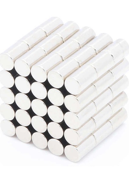 30 Adet 5 x 8 mm Yuvarlak Güçlü Neodyum Mıknatıs Çap 5 mm Kalınlık 8 mm