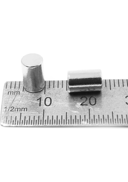 30 Adet 5 x 8 mm Yuvarlak Güçlü Neodyum Mıknatıs Çap 5 mm Kalınlık 8 mm