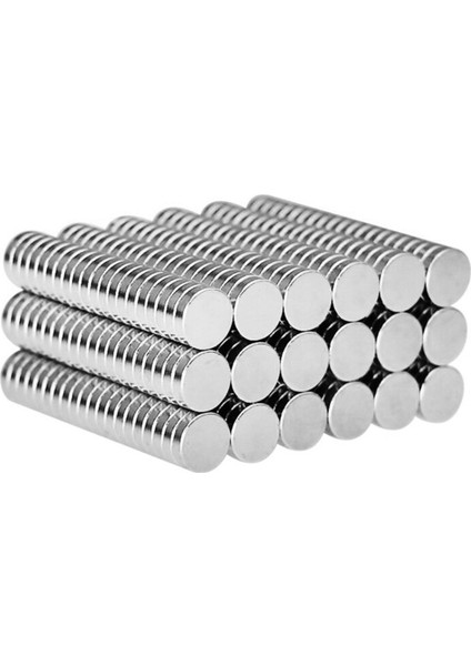 100 Adet 6 x 1,5 mm Yuvarlak Güçlü Neodyum Mıknatıs Çap 6 mm Kalınlık 1,5 mm