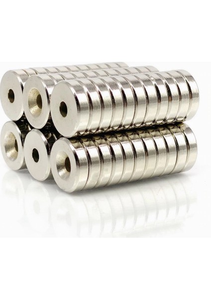 3 Adet 20 x 5 mm 10/5,5 mm Havşalı Delikli Neodyum Mıknatıs