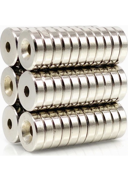 3 Adet 20 x 5 mm 10/5,5 mm Havşalı Delikli Neodyum Mıknatıs
