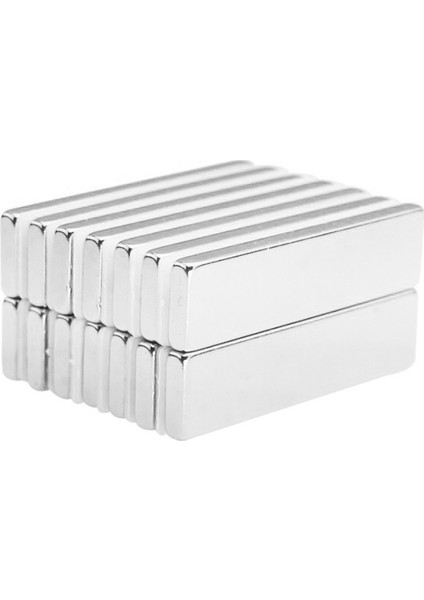 3 Adet 40 x 10 x 3 mm Dikdörtgen Neodyum Mıknatıs Boy 40 mm En 10 mm Kl. 3 mm
