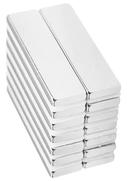 3 Adet 40 x 10 x 3 mm Dikdörtgen Neodyum Mıknatıs Boy 40 mm En 10 mm Kl. 3 mm