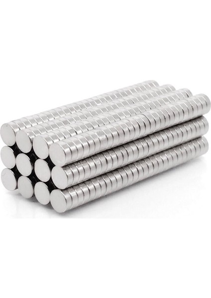 100 Adet 4 x 1,5 mm Yuvarlak Güçlü Neodyum Mıknatıs Çap 4 mm Kalınlık 1,5 mm